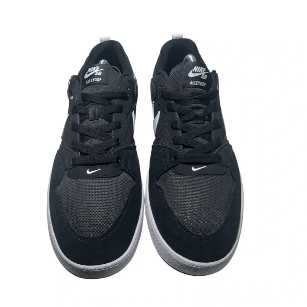 NEW Nike SB Men's Alleyoop Suede Skateboarding Shoe, Black/White/Black, 11.5